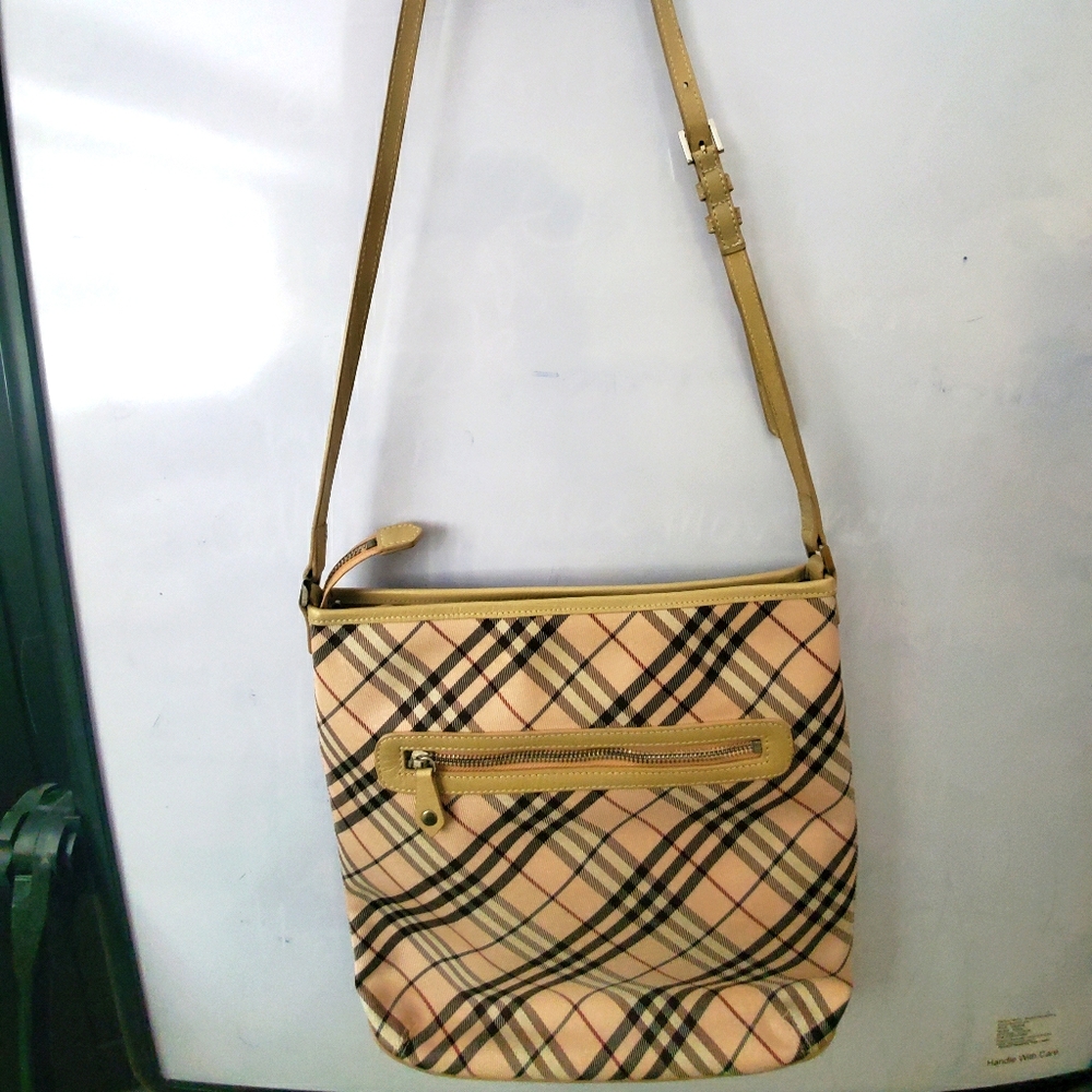 Authentic Burberry BLUE LABEL Check Nylon Leather